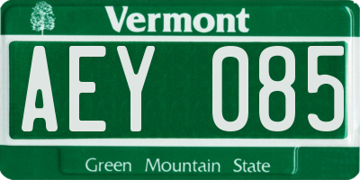 VT license plate AEY085