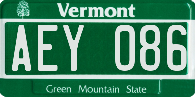 VT license plate AEY086