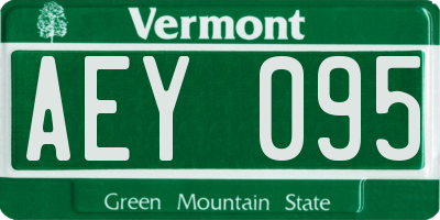 VT license plate AEY095