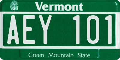 VT license plate AEY101