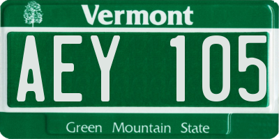 VT license plate AEY105