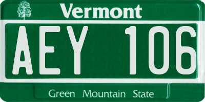 VT license plate AEY106
