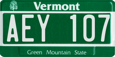 VT license plate AEY107