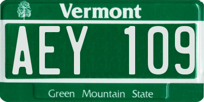 VT license plate AEY109