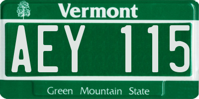 VT license plate AEY115