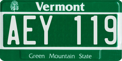 VT license plate AEY119