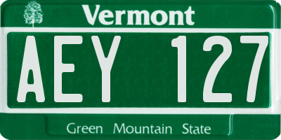VT license plate AEY127