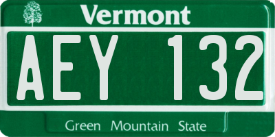 VT license plate AEY132