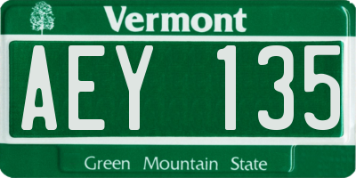 VT license plate AEY135