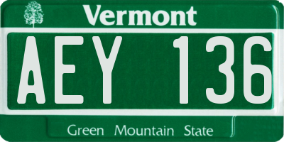 VT license plate AEY136