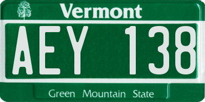 VT license plate AEY138