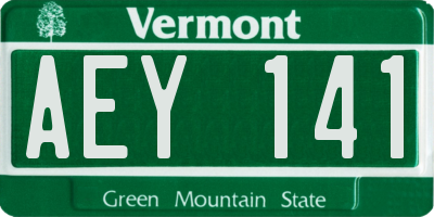VT license plate AEY141