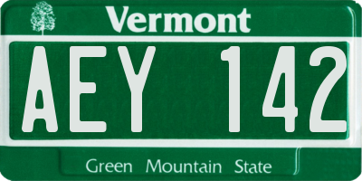 VT license plate AEY142