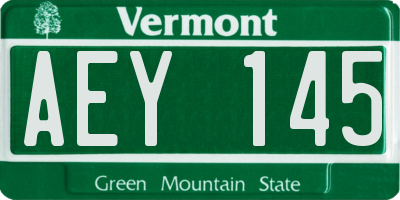 VT license plate AEY145