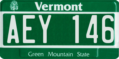 VT license plate AEY146