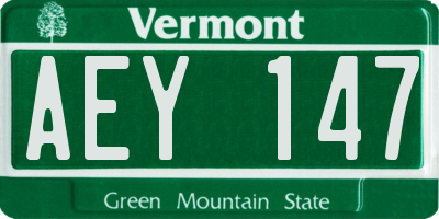 VT license plate AEY147
