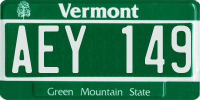 VT license plate AEY149