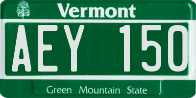 VT license plate AEY150