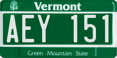 VT license plate AEY151