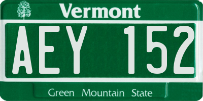 VT license plate AEY152