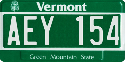 VT license plate AEY154