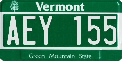 VT license plate AEY155
