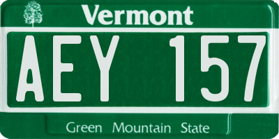 VT license plate AEY157