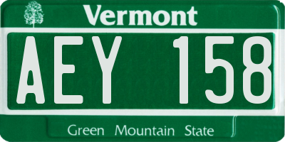 VT license plate AEY158