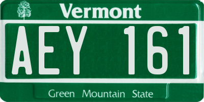VT license plate AEY161
