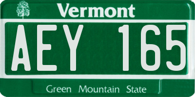 VT license plate AEY165