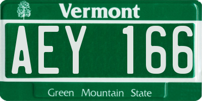 VT license plate AEY166