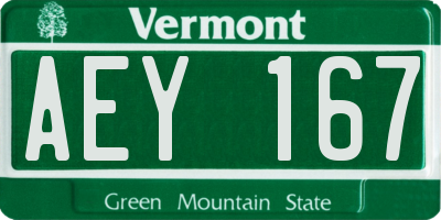VT license plate AEY167