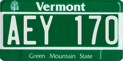 VT license plate AEY170