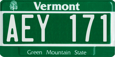 VT license plate AEY171