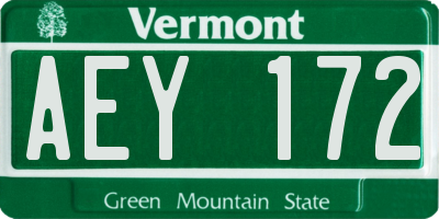 VT license plate AEY172