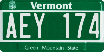 VT license plate AEY174