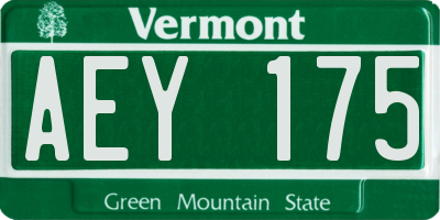 VT license plate AEY175