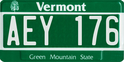 VT license plate AEY176