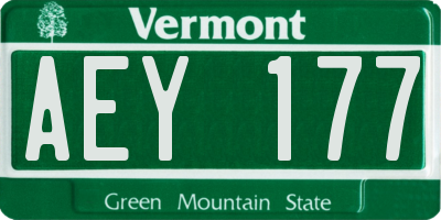 VT license plate AEY177