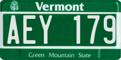 VT license plate AEY179