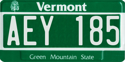 VT license plate AEY185