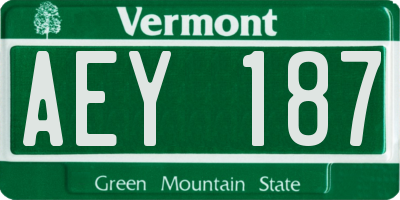 VT license plate AEY187