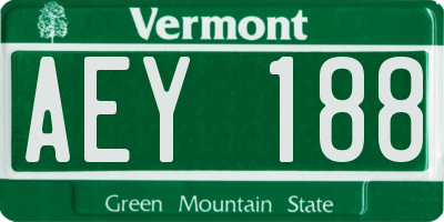 VT license plate AEY188