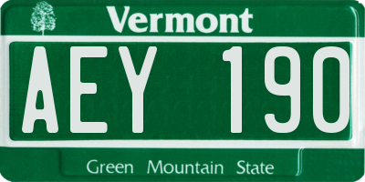 VT license plate AEY190