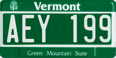 VT license plate AEY199