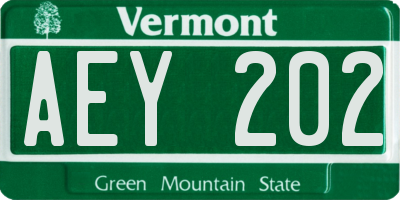 VT license plate AEY202