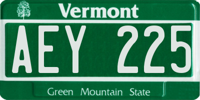 VT license plate AEY225