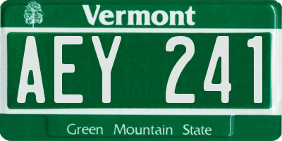 VT license plate AEY241
