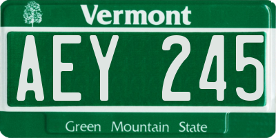 VT license plate AEY245