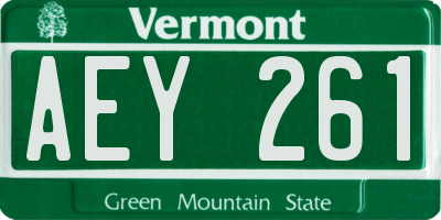 VT license plate AEY261